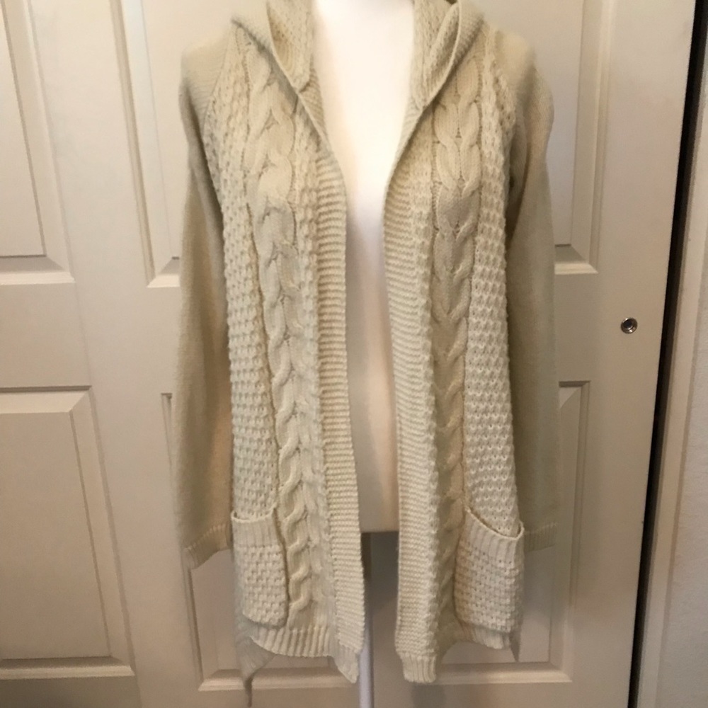 Love Tree Happens Open Cardigan Waterfall Hooded